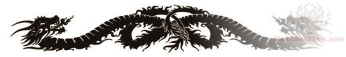Black Dragon Lowerback Tattoo Design
